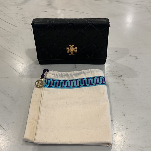 Tory Burch black convertible Georgia turn-lock mini bag with removable strap. - Picture 8 of 10